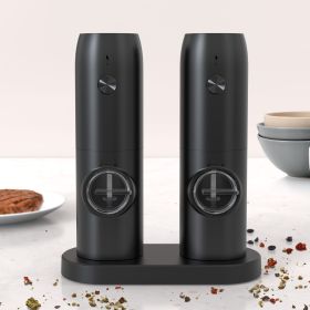 2pcs Electric Salt And Pepper Grinder Set; Pepper Mill; Adjustable