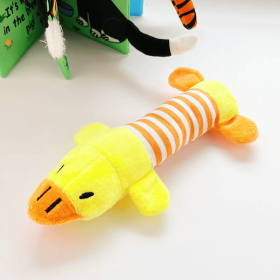 1 PC Pet dog, cat, plush cartoon embroidery, bite resistant and stress relieving duck, piglet, elephant, cute sound making toy supplies B