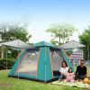 4-5 Person  Outdoor Foldable Waterproof Tent with 2 Mosquito Nets Windows