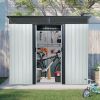 8 ft x 6 ft Outdoor Metal Storage Shed with Window and Transparent plate