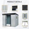 8 ft x 6 ft Outdoor Metal Storage Shed with Window and Transparent plate