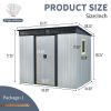 8 ft x 6 ft Outdoor Metal Storage Shed with Window and Transparent plate
