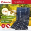 100W 18V Portable Solar Panel, Flashfish Foldable Solar Charger with 5V USB 18V DC Output Compatible with Smartphones, Tablets and More