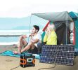 100W 18V Portable Solar Panel, Flashfish Foldable Solar Charger with 5V USB 18V DC Output Compatible with Smartphones, Tablets and More