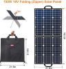 100W 18V Portable Solar Panel, Flashfish Foldable Solar Charger with 5V USB 18V DC Output Compatible with Smartphones, Tablets and More