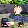 100W 18V Portable Solar Panel, Flashfish Foldable Solar Charger with 5V USB 18V DC Output Compatible with Smartphones, Tablets and More