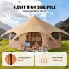 4 Seasons 5 m/16.4 ft Bell  Tent for Camping with Stove Jack,  for up to 8 People,