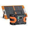 200W Peak Power Station, Flashfish CPAP Battery 166Wh 45000mAh Backup Power Pack With 60W 18V Portable Solar Panel, FLASHFISH Foldable Solar Charger