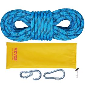 Static Climbing Rope, 64 ft with 2pcs Carabiner and Storage Bag