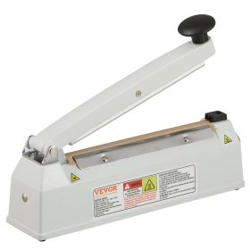 VEVOR Impulse Sealer 8 inch, Manual Heat Sealing Machine with Adjustable Heating Mode, Aluminum Shrink Wrap Bag Sealers for