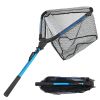 Foldable Fishing Net With Aluminum Alloy Rod EVA Handle Durable 5MM Hexagonal Nano Coating Nylon Mesh