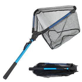 Foldable Fishing Net With Aluminum Alloy Rod EVA Handle Durable 5MM Hexagonal Nano Coating Nylon Mesh
