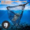 Foldable Fishing Net With Aluminum Alloy Rod EVA Handle Durable 5MM Hexagonal Nano Coating Nylon Mesh