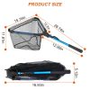 Foldable Fishing Net With Aluminum Alloy Rod EVA Handle Durable 5MM Hexagonal Nano Coating Nylon Mesh