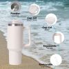 40oz large capacity tumbler With Handle And Straw Lid, Insulated Reusable Stainless Steel Water Bottles Travel Mug