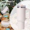 40oz large capacity tumbler With Handle And Straw Lid, Insulated Reusable Stainless Steel Water Bottles Travel Mug