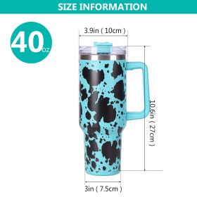 40oz 5D cowprint Insulated Tumbler With Lid Portable Large Capacity Heat preservation