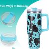 40oz 5D cowprint Insulated Tumbler With Lid Portable Large Capacity Heat preservation