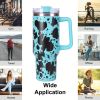 40oz 5D cowprint Insulated Tumbler With Lid Portable Large Capacity Heat preservation