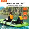 VEVOR  3-Person Inflatable Fishing Boat, Raft Kayak, 45.6" Aluminum Oars