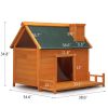 Wooden Dog House, Indoor Outdoor Pet Shelter with Platform,