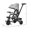 Baby Tricycle 4 In 1 Trike w/ Reversible Angle Adjustable Seat Removable Handle Canopy