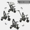 Baby Tricycle 4 In 1 Trike w/ Reversible Angle Adjustable Seat Removable Handle Canopy