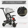 Baby Tricycle 4 In 1 Trike w/ Reversible Angle Adjustable Seat Removable Handle Canopy