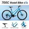 700C Road Hybrid Bike for Adult , 21-Speed Road Bike Road Bicycle Carbon Steel Frame/