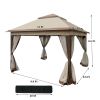 Outdoor 11x 11Ft Pop Up Gazebo Canopy With Removable Zipper Netting