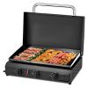 3 Gas Grills with Ceramic Coated Smoking Station, for Outdoor Backyard Grilling