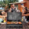 3 Gas Grills with Ceramic Coated Smoking Station, for Outdoor Backyard Grilling