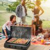 3 Gas Grills with Ceramic Coated Smoking Station, for Outdoor Backyard Grilling