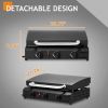 3 Gas Grills with Ceramic Coated Smoking Station, for Outdoor Backyard Grilling