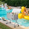 80-Quart Outdoor Beverage Rolling Cooler for Backyard Deck Patio