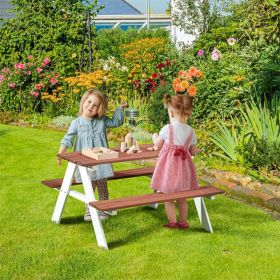 Wooden outdoor children's picnic table