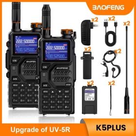 BAOFENG K5PLUS 10W Ham Radio Long Range (Upgraded of UV-5R) Portable Handheld Walkie Talkies Long Distance, Two Way Radio