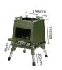 1 Portable Folding Wood Stove, Suitable for Camping and Outdoor