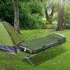 Outsunny Camping Cot, Outdoor Folding Bed Set with Mattress, Sleeping Bag, Pillow,