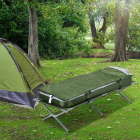 Outsunny Camping Cot, Outdoor Folding Bed Set with Mattress, Sleeping Bag, Pillow,