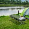 Outsunny Camping Cot, Outdoor Folding Bed Set with Mattress, Sleeping Bag, Pillow,