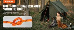 VEVOR Double Braided Polyester Rope, for Rock Hiking   Rappelling Rescue,