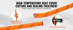 VEVOR Double Braided Polyester Rope, for Rock Hiking   Rappelling Rescue,