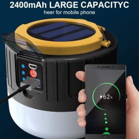 LED Solar Camping Light USB Rechargeable Bulb Outdoor Tent Lamp