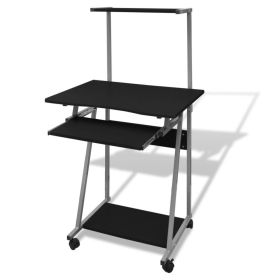 Computer Desk With Pull-Out Keyboard Tray Black