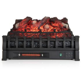 Infrared Quartz Electric Fireplace with Adjustable 3D Flame Colors and Overheat Protection