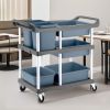 SOGA 3-Tier Commercial Soiled Food Trolley Dirty Plate Cart Five Buckets Kitchen Food Utility