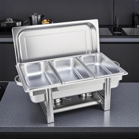 SOGA Triple Tray Stainless Steel Chafing Catering Dish Food Warmer