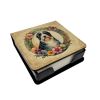 Bearded Collie and Flowers PU Leather Note Paper Holder with Artist-Designed Cover, Desk Accessory, Office Gift