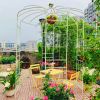 Metal Garden Arch Iron Garden Arbors Gazebo Dia81.3'' x 114.2'' High Birdcage Shape Pergola Pavilion for Wedding Ceremony Outdoor